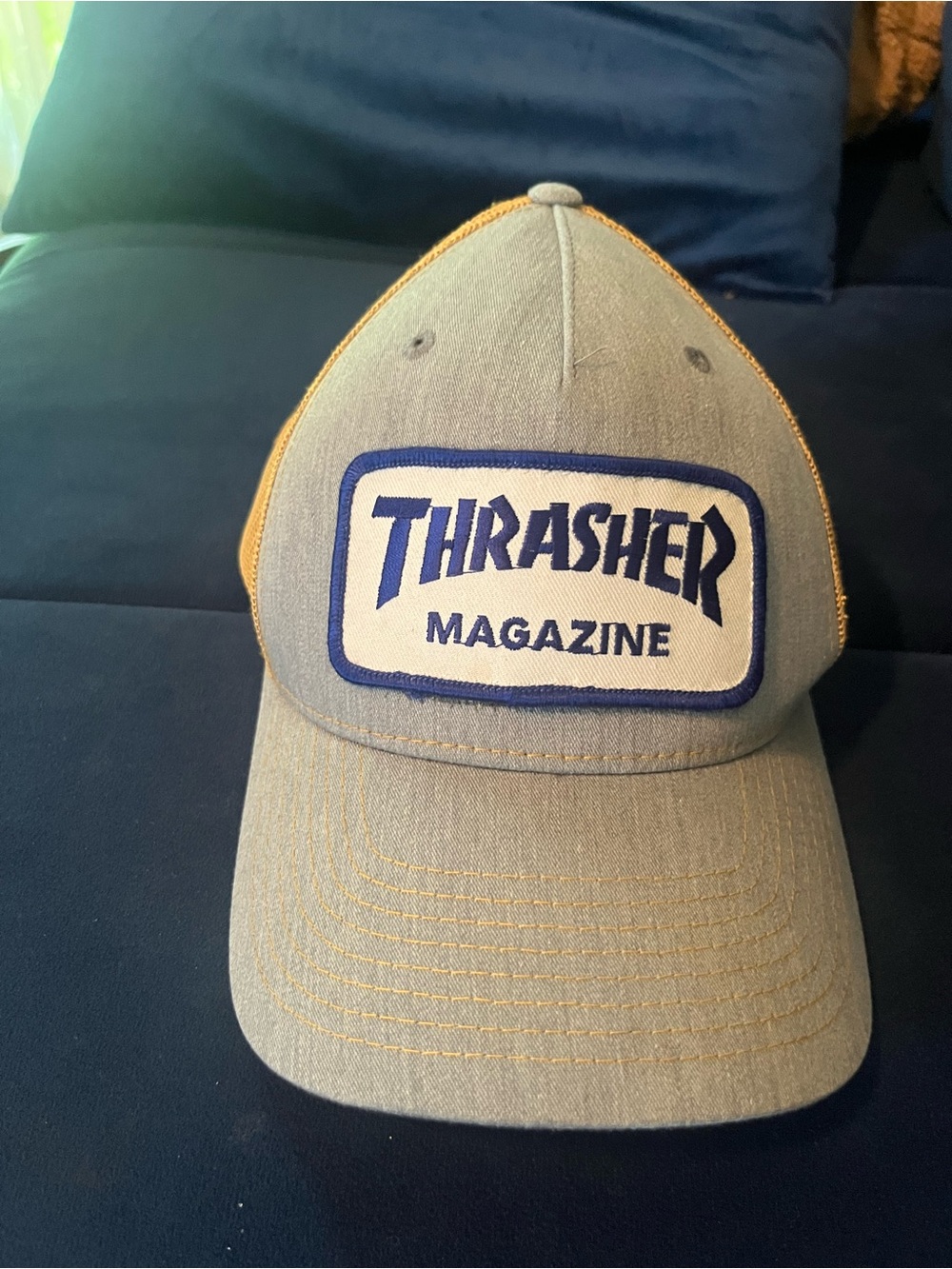 Thrasher Gray and Blue Trucker Hat